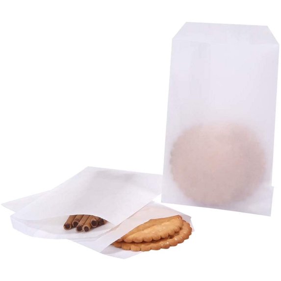 200 Pack Flat Glassine Paper Cookie Bags 5 1/2 x 7 3/4 for 5x7 Cards Photos Cookie Gifts Invitations Small Business