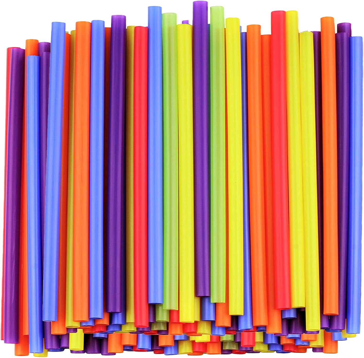 [200 Pack] Flexible Disposable Plastic Drinking Straws - 7.75