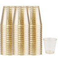 200Pack Gold Glitter Shot Cups 2oz Disposable Shot Glasses for
