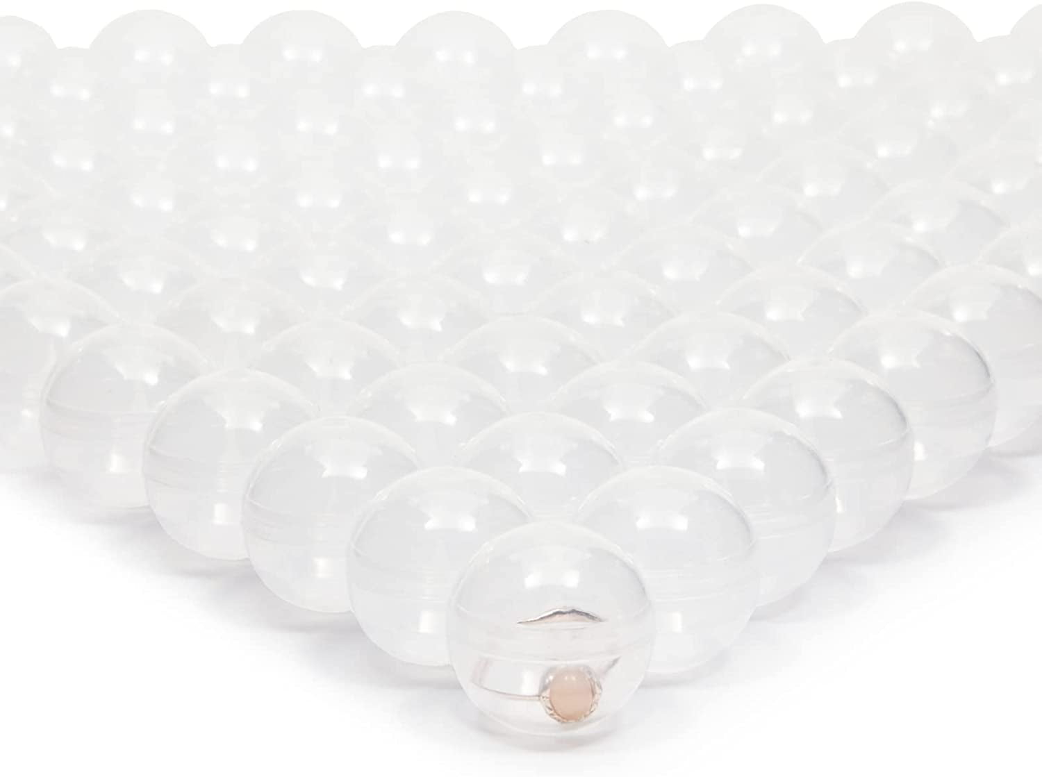Vending Machine Capsules - 1.1 Inch Tiny Frosty Clear-Colored Acorn Capsules - 50 Pcs Empty Toy Capsules - 8 Colors Plastic Capsules For Toys - 28 Mm Prize Machine Capsules - Small Colored Containers