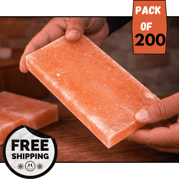 200-Pack Himalayan Pink Salt Tiles, 8x4x1 in Natural Bricks