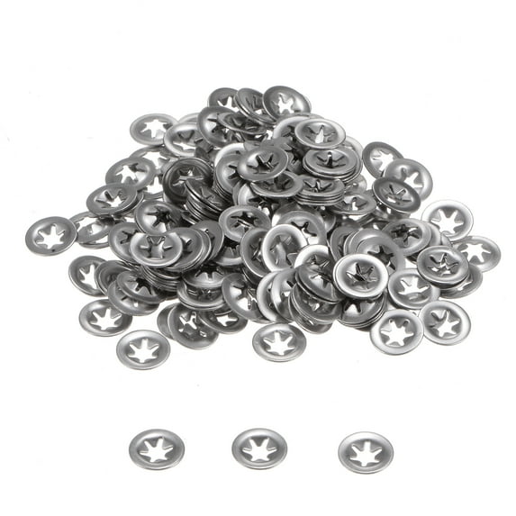 200 Pack Internal Tooth Star Lock Washers M3 Quick Speed Locking Washers, 304 Stainless Steel Starlock Push Nuts
