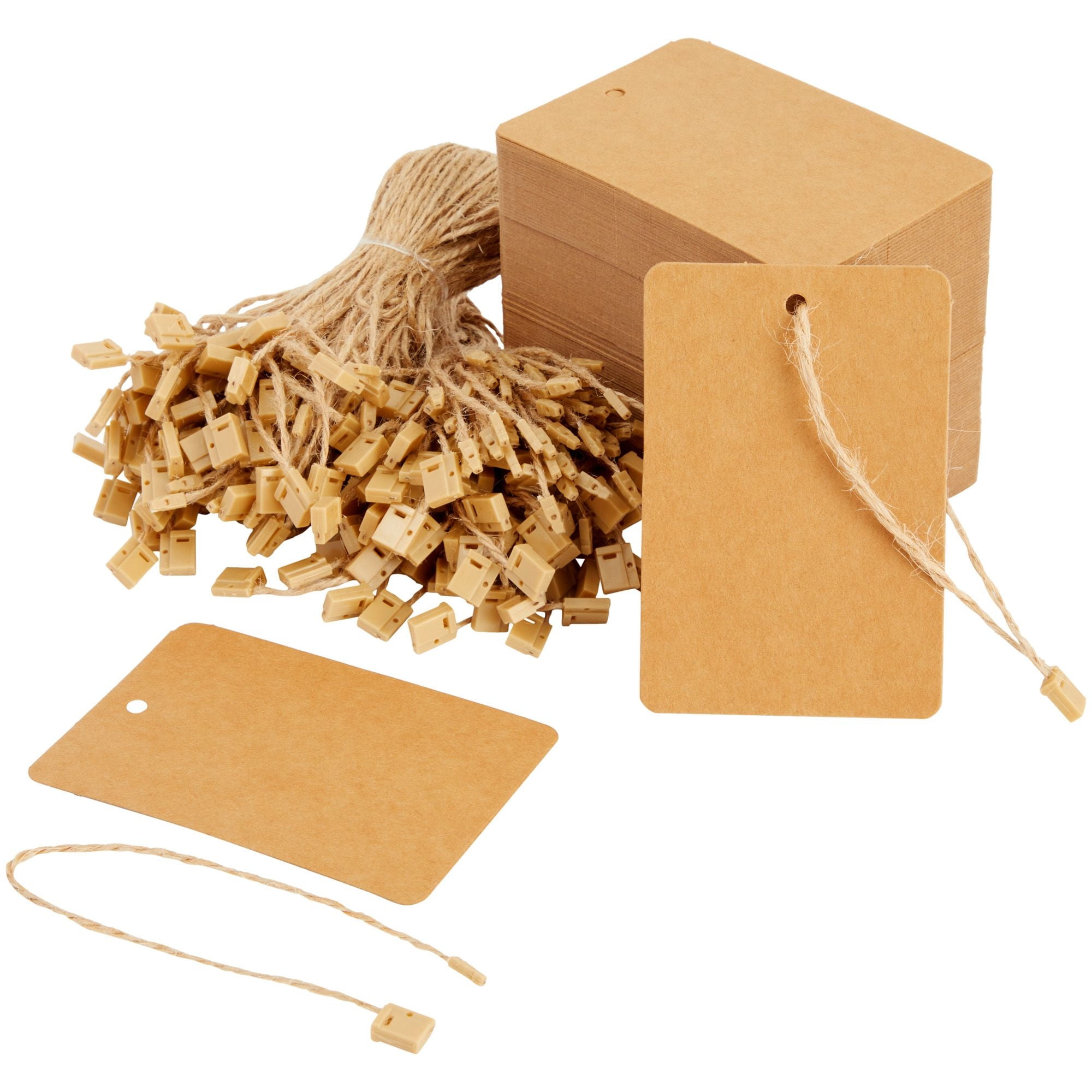 Kraft Paper Gift Tags with String, 500Pcs Blank Writable Tags Natural Twine,  Display Label for Jewelry Clothing Crafts 1.89 1.18 Inches 1.89 1.18