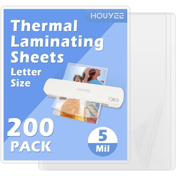200 Pack Laminating Sheets, Hold 8.5 x 11 Inches, 5 Mil Thermal Laminating Pouches, 9 x 11.5 Laminate Sheets for Laminator, Ultra Clear, Letter Size, Office and School Supplies