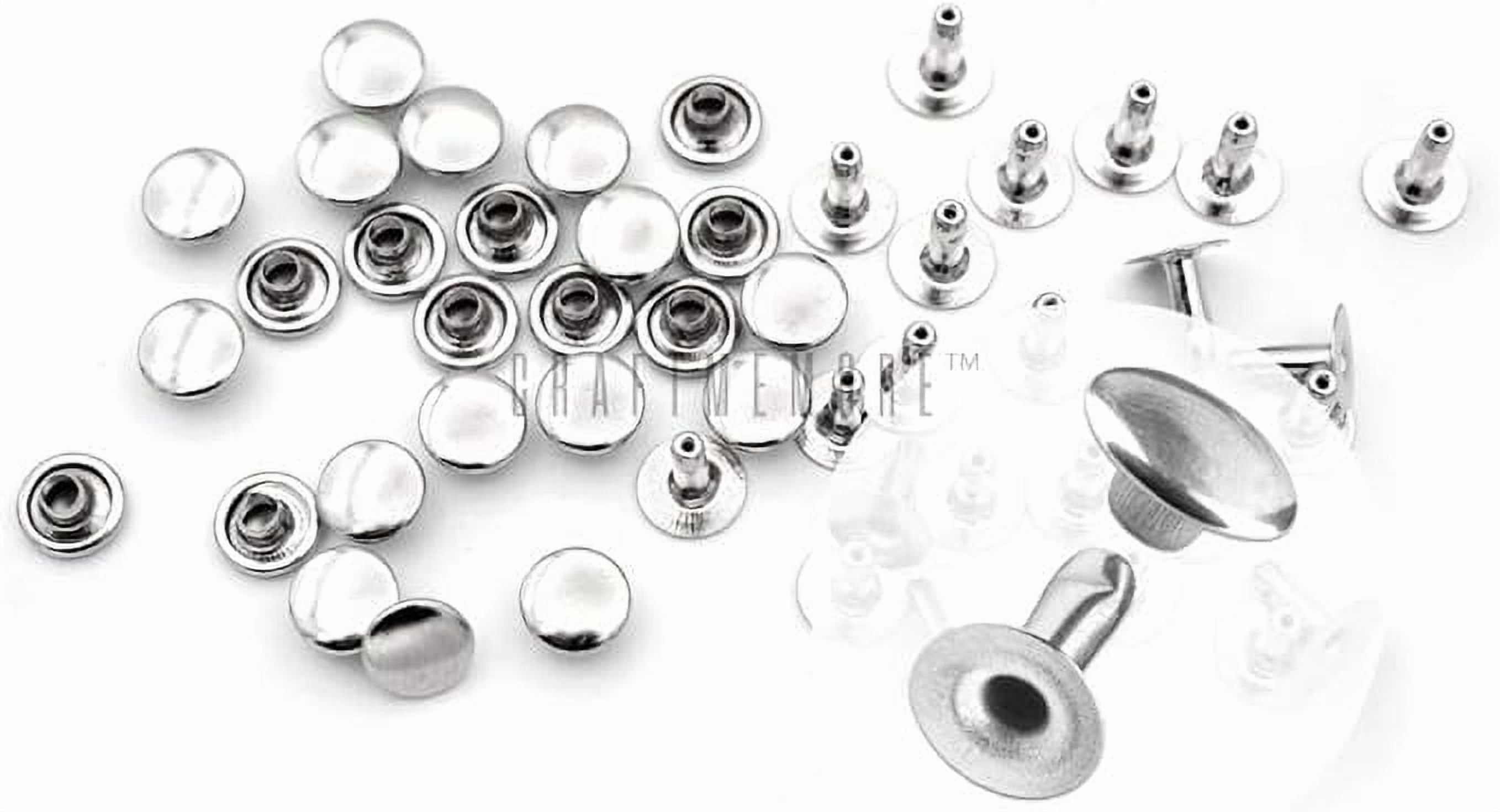 200 Pack Leather Rivets Single Cap Rapid Rivet Metal Stud Fasteners ...