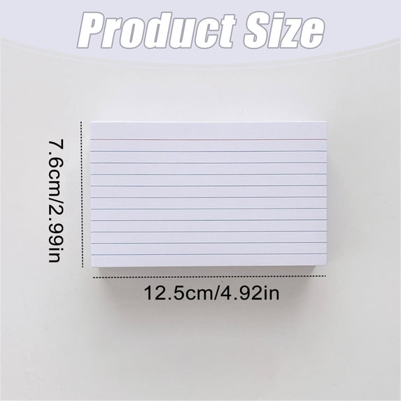 200 Pack Lined Index Cards with Ring, Small Study Flash Cards for Vocabulary and Notes, Portable American Notecards for Daily Reminders and Lists, White