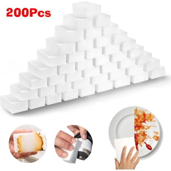 200 Pack Magic Cleaning Sponges Eraser,Premium Melamine Sponge Foam Cleaning Pads, Dish Sponges,Household Cleaning Scrub Sponge for Kitchen, Bathroom, Furniture, Floor Wall Cleaner