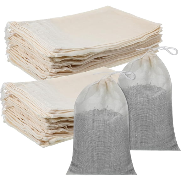 200 Pack Muslin Bags, 4x6 Inch Burlap Drawstring Sachet Bags Cotton Pouch Reusable Gift Pouch for packaging soaps candles coffee beans Tea Jewelry Wedding Favors DIY Crafts Block Printing