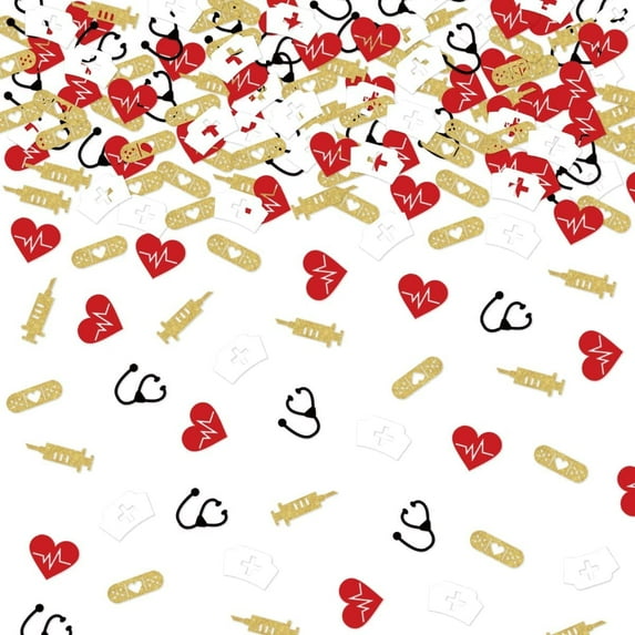 200 Pack Nurse Confetti - Nurse Graduation Party Table Decorations for Nursing Medical School Graduation Nurse Week Decor Retirement RN Party Supplies
