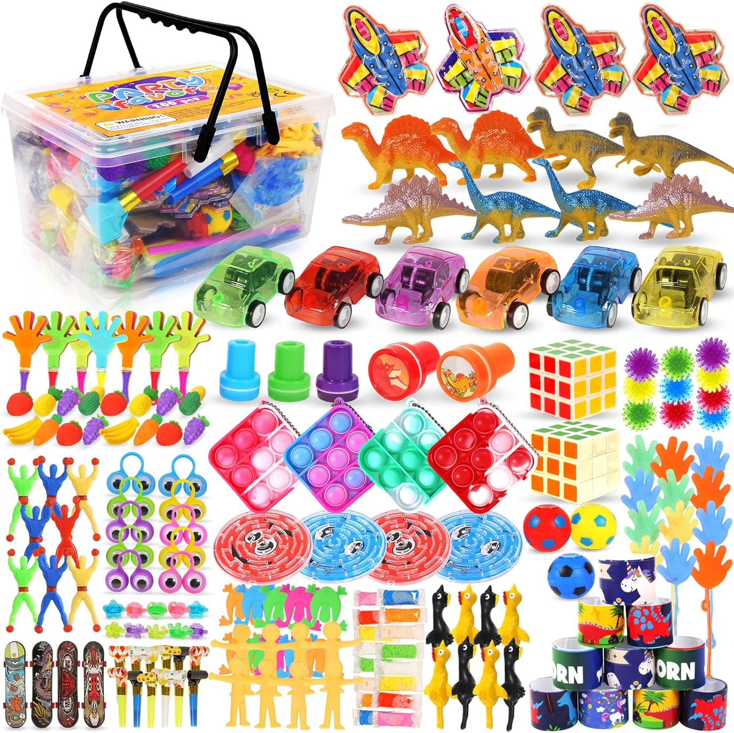 200 Pack Party Favors for Kids Pinata Fillers, Treasure Chest Toys