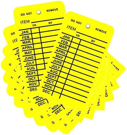 (200 Pack) Plastic Single Year Monthly Fire Extinguisher Inspection ...