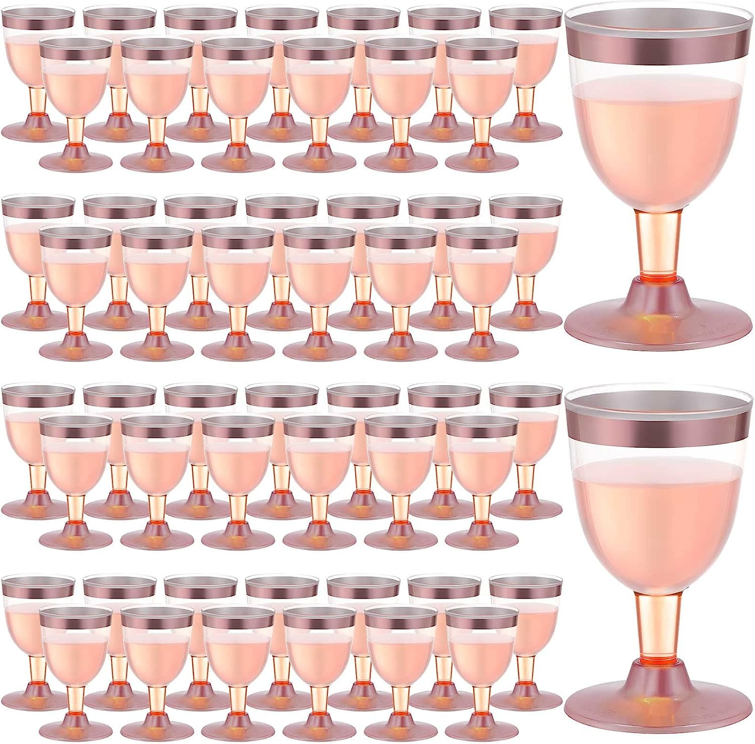 200 Pack Plastic Wine Glasses with Rim 7 Oz Disposable Wine Glasses