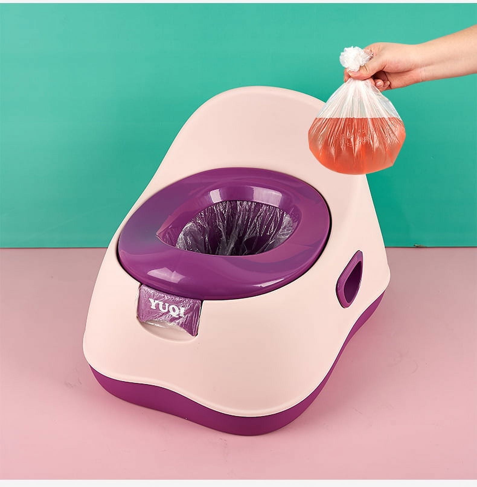 200 Pack Portable Potty Chair Liners Drawstring Bags, Universal Potty