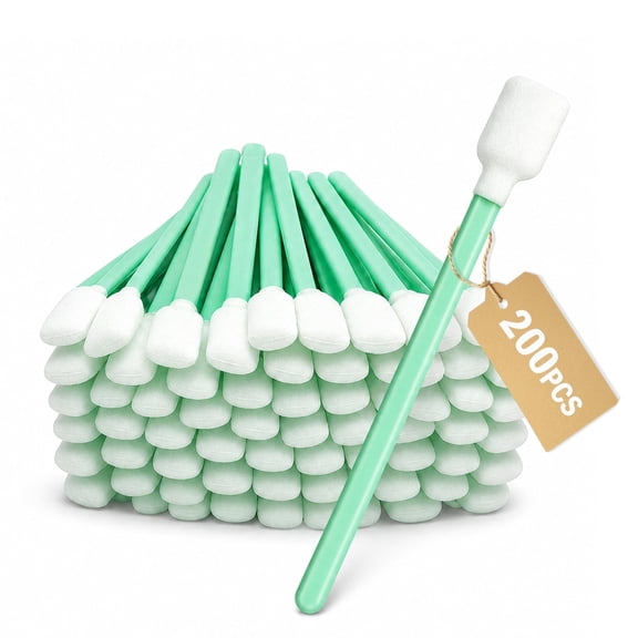 200-Pack Professional Foam Cleaning Swab Sticks, Dust-Free Sponge Tip Swabs for Cleaning Printer Heads, Scanners, Camera Lenses and Electronic Chips