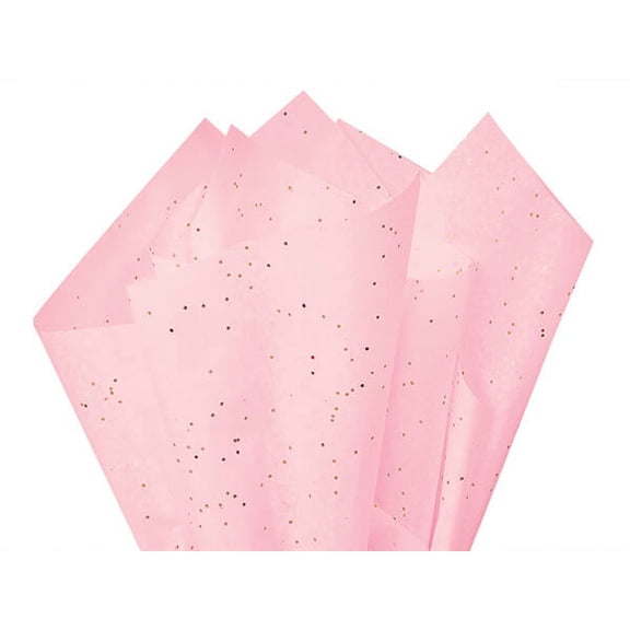200 Pack, Rose Gold & Blush Glitter Tissue Paper 20 x 30", Sheet Pack for Weddings, Proms and Event, Made In USA