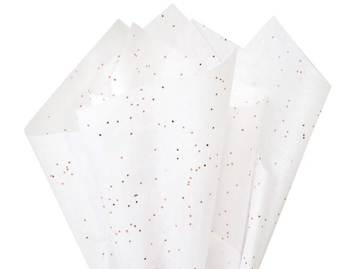 200 Pack, Rose Gold Glitter Tissue Paper 20 x 30", Sheet Pack for Wedding and Birthdays, Made In USA