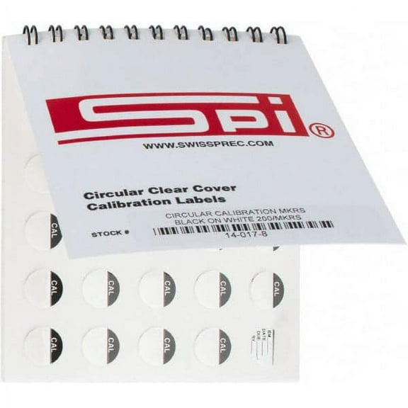 200 Pack SPI 14-017-8 Small Circular Calibration Labels with Clear Cover