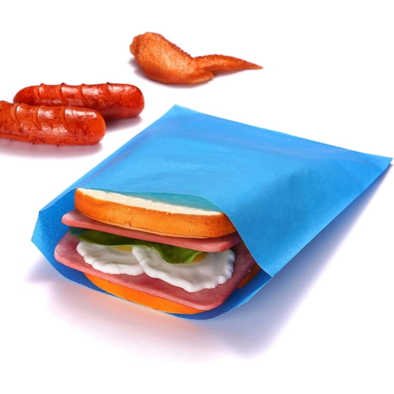 200 Pack Sky Blue Flat Greaseproof Paper Sandwich Bags for Bakery Treats Christmas Chocolate Party Favor 6¾x8 Inch