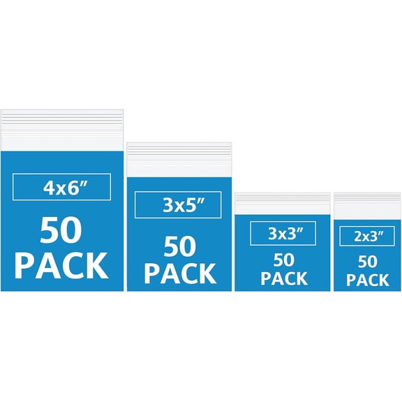 200 Pack Small Plastic Bags For , Mini Baggies 4 Assorted Sizes. 2x3 3x3 3x5 4x6 Inch 2 Mil Thick Poly Zipper Lock Bags Clear for , Bead, Crafts, Small Storage