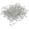 thumbnail image 1 of 200 Pack Small Screw Eye Hooks Mini Eyelets Screws, 4.5x10x1.2mm, Bright Silver, 1 of 5