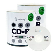 200 Pack Smartbuy 52X CD-R 700MB 80Min Logo Non-Printable Data Blank Media Recordable Disc