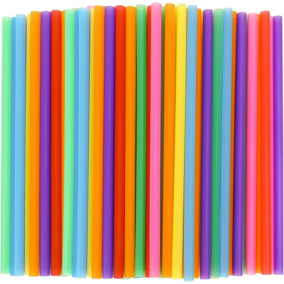 200 Pack Smoothie Straws, 10.3 Inches Straws Disposable, Drinking Straws Disposable in Assorted Bright Colors