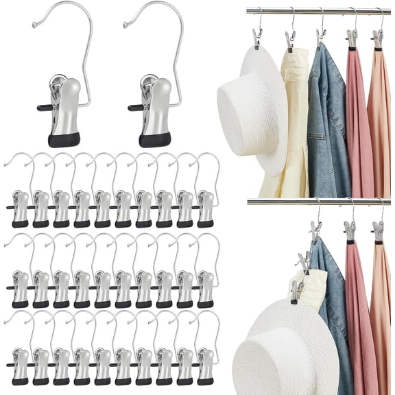 200-Pack Stainless Steel Boot Hanger Clips for Closet and Laundry Organization