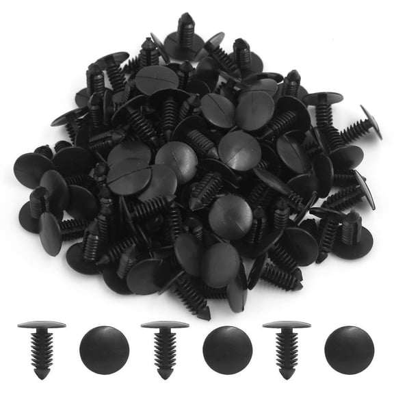 200-Pack Universal Automotive Plastic Rivets Push-Type Retaining Clips - 6.4mm Hole Push Retainers, Compatible with Christmas Tree Style & Retainers, Suitable for Car Bumpers