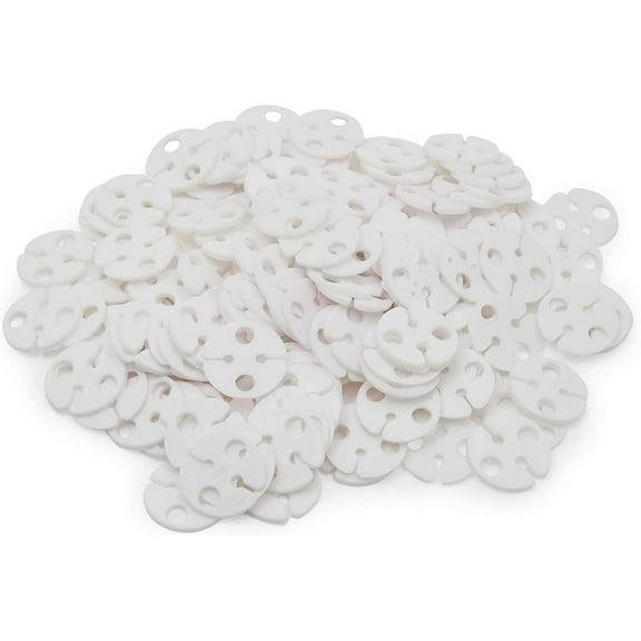 Okuna Outpost Balloon Sealer Clips - 200-Pack White Plastic, 1-Inch Round - For Helium Use
