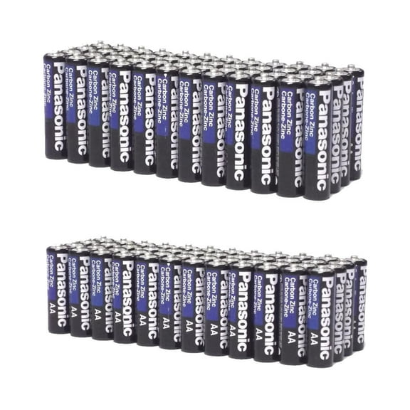 200 Pack Wholesale Lot Panasonic Heavy Duty Batteries 100 AA + 100 AAA Batteries