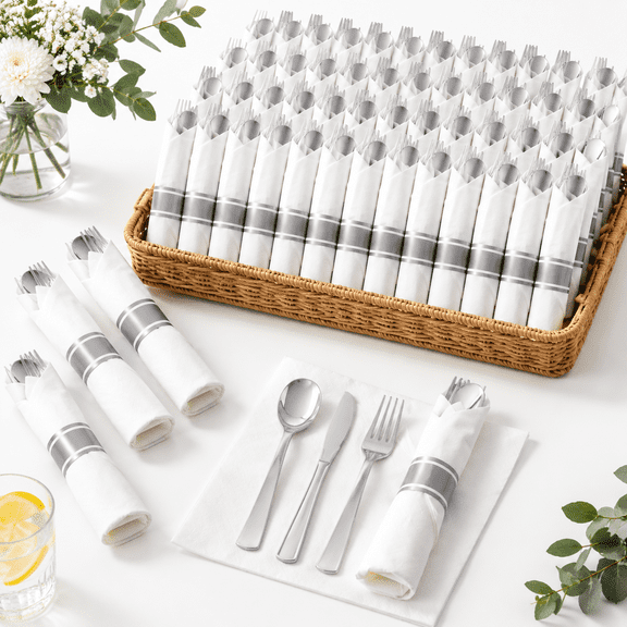 200 Pack Wrappedware Set Disposable For Wedding