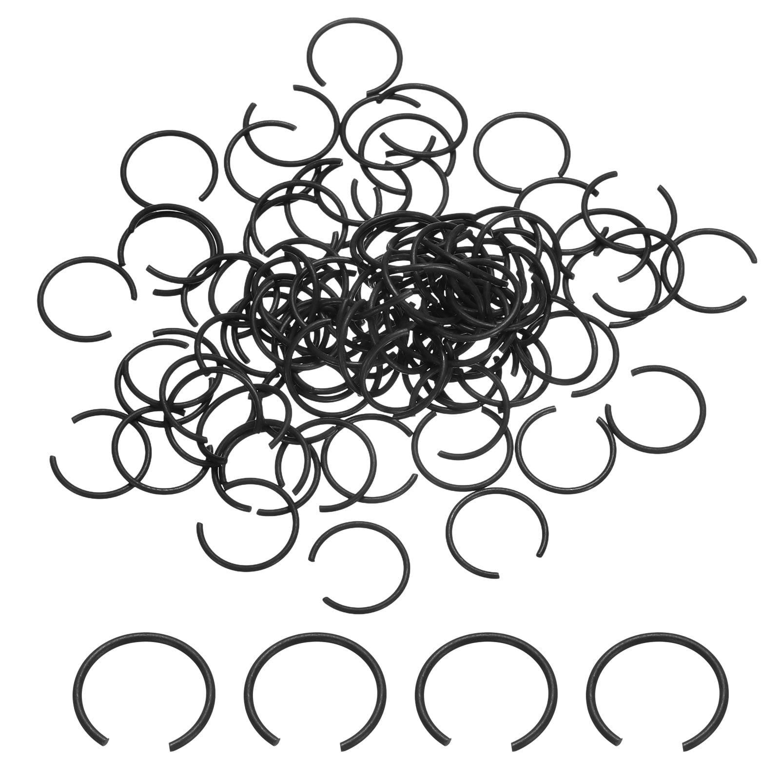 200 Pack10mm Round Wire C-Clips, Internal Retaining Ring Circlip, Black ...