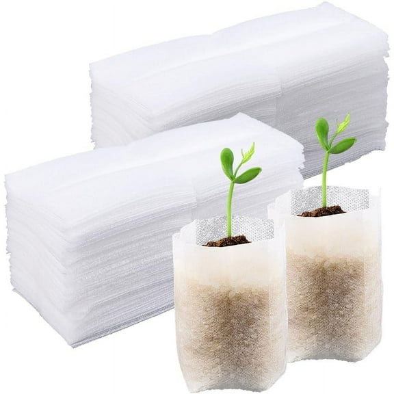 200 Packs 1.88"x4.6"Nursery Grow Bags Non-Woven Grow Bags Garden Plant Grow Bags Biodegradable Plant Bags Seedlings Growing Pot