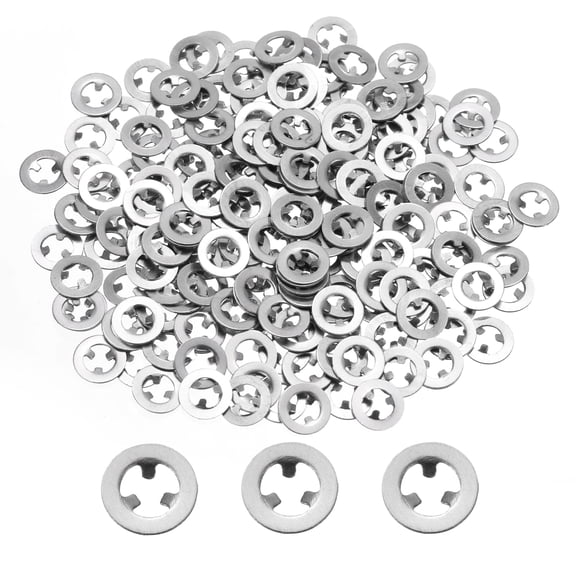 200 Packs Internal Tooth Star Lock Washers M2 Push on Retaining Clips, 304 Stainless Steel Starlock Push Nuts