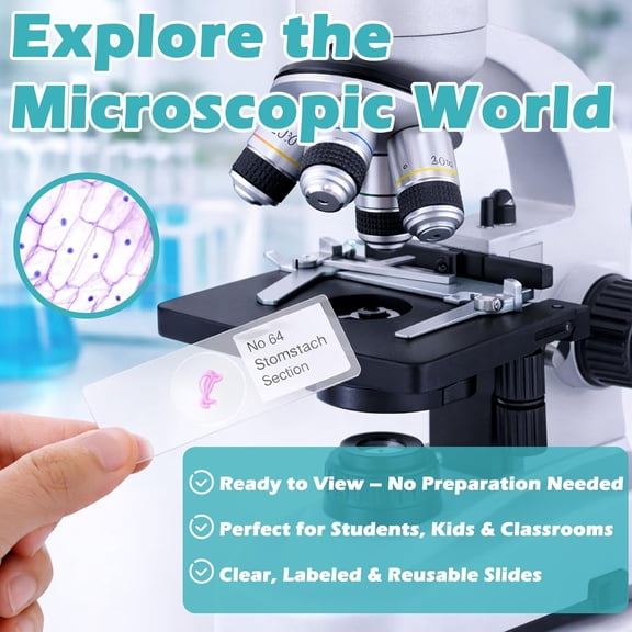 200 Packs Microscope Slides with Labels and for Biological Science Education