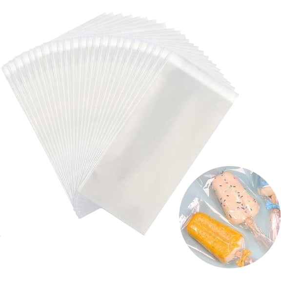 Tutuviw 200 Packs Sealable Popsicle Bags,7.48x3.15In Thick Frozen Ice Cream Bags,Clear Ice Plastic Bags for Smoothies,Fruit Shake,Snacks