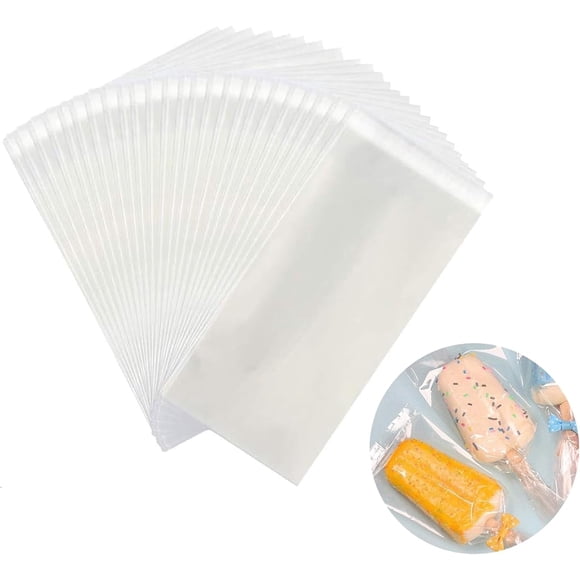 Tutuviw 200 Packs Sealable Popsicle Bags,7.48x3.15In Thick Frozen Ice Cream Bags,Clear Ice Plastic Bags for Smoothies,Fruit Shake,Snacks