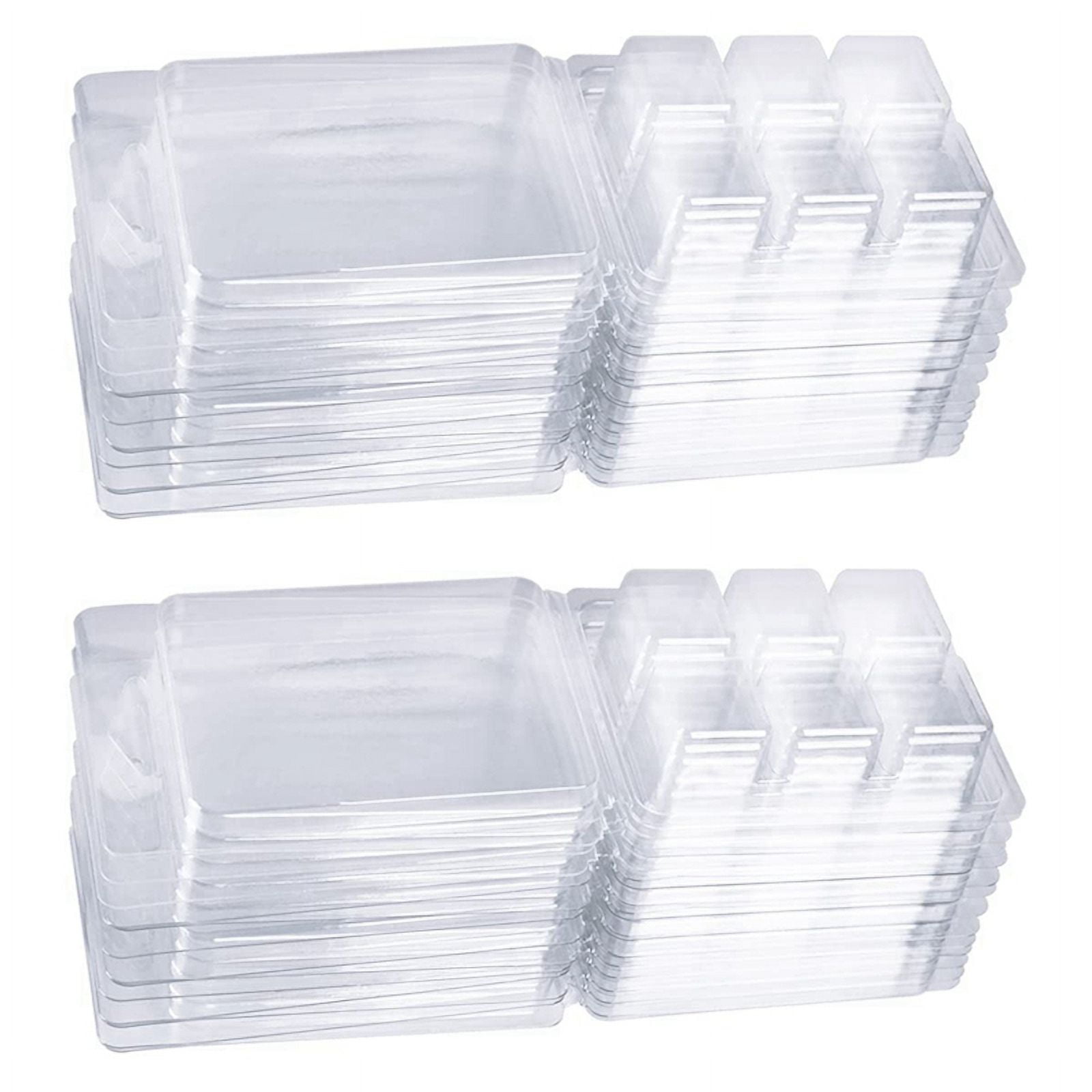200 Packs Wax Melt Clamshells , Clear Empty Plastic Square Tray for Wax Tarts Candles