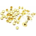 thumbnail image 1 of 200 Pack Leather Rivets Single Cap Rapid Rivet Metal Stud Fasteners Round Cap for Bag Belt Wallet Leather Craft (Gold, 7MM), 1 of 5