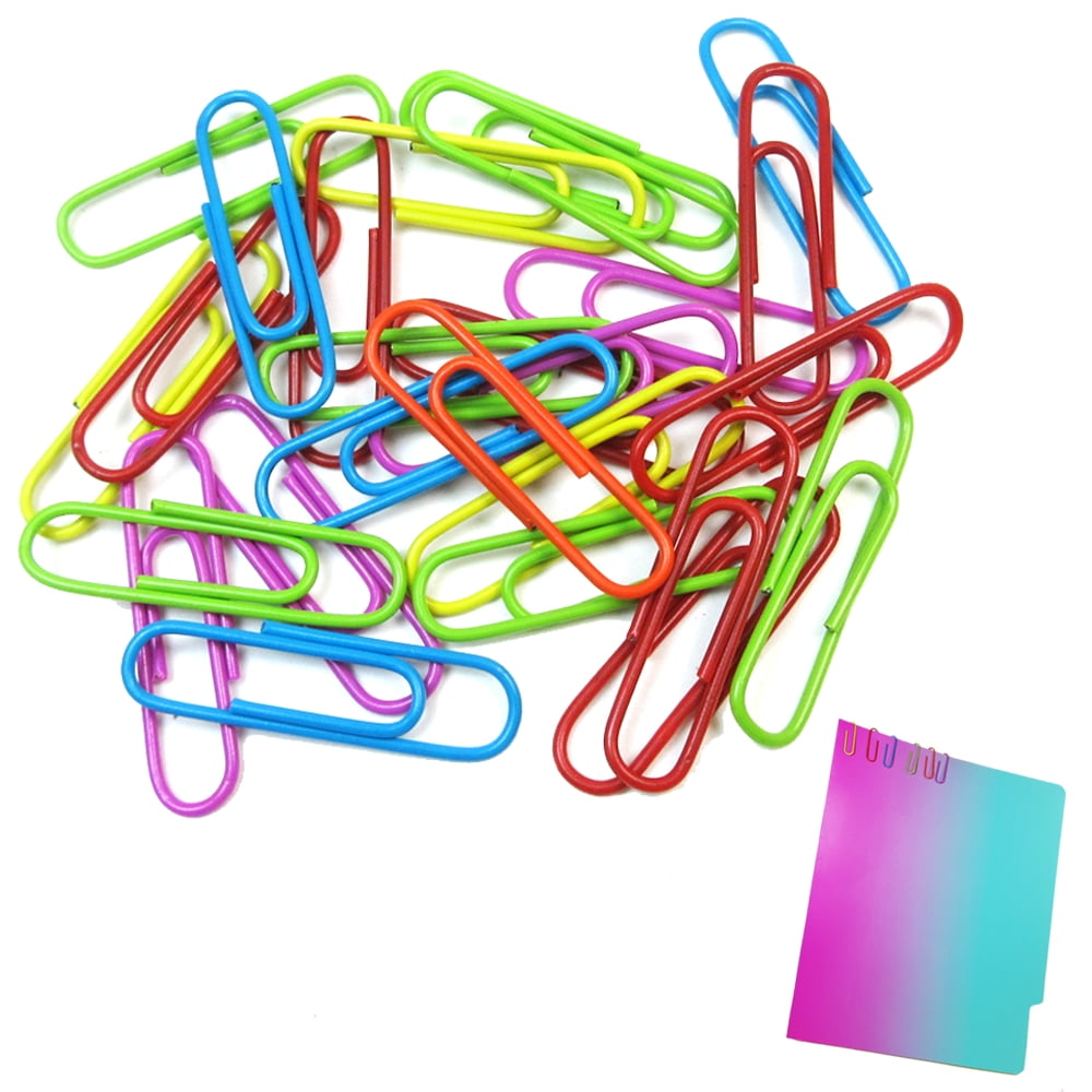 Office Depot Brand Vinyl Paper Clips, Pack of 200, Jumbo, Assorted Colors
