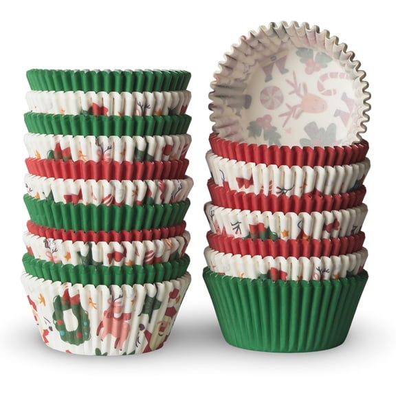200 Paper Cupcake Liners, Muffin Liners or Baking Cups for Desserts, Muffins, Cupcakes and More Treats; Grease Proof, No Smell, Food Grade, Nut Serving Containers (White)