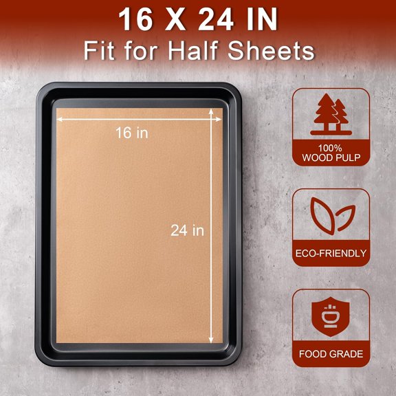 200 Paper Sheets, 16x24 In Non-Stick Precut Baking Paper for Cookies, Cakes, Pastries