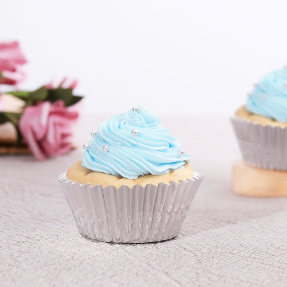 200 Pc (2 Pack) Thick Aluminum Foil Muffin Liners Cupcake Baking Cups Paper Holders for Home Kitchen Dessert Shop Assorted Colors