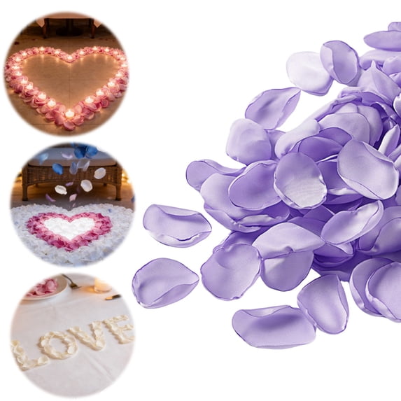 200 Pc Artificial Silk Rose Petals, Fake Light Purple Flower Petals, Party Confetti, Romantic Decorations for Night, Wedding Aisle Centerpieces, Valentine Day, Proposal, Anniversary & Bedroom Decor