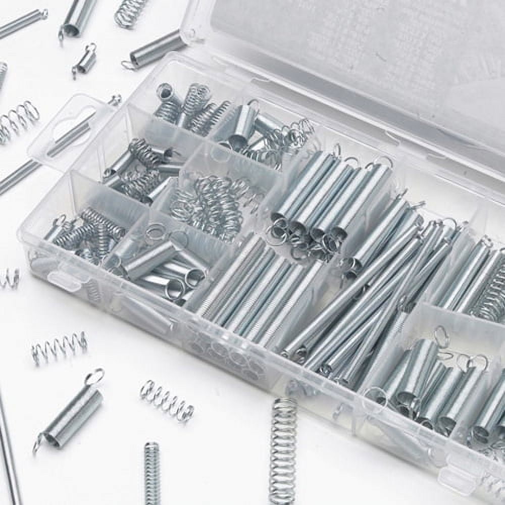 200-Piece Silver Steel Spring Assortment Kit with Case