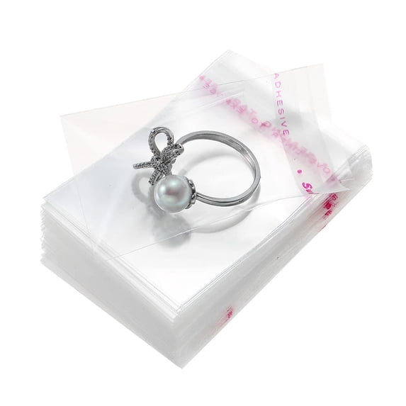 200 Pcs 1.5" x 1.5" Thick Small Clear Resealable Cello Seal Cellophane Bags Self Adhesive Packing Jewelry Bead Necklace Ring Poly Cellophane Bag