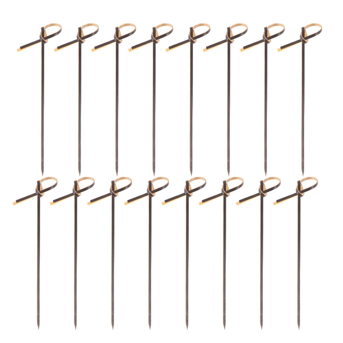 200 Pcs 10.5CM Disposable Thicken Cocktail Picks Knot Bamboo Fruit