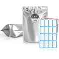 thumbnail image 1 of 200 Pcs 10 Mil Thick 7x10 Inch Stand-Up Zipper Pouches, 1 Quart Mylar Bags for Food Storage, Airtight Resealable & Heat Sealable for Dehydrated, Freeze Dried, Grains, Long Term Storage, 1 of 7
