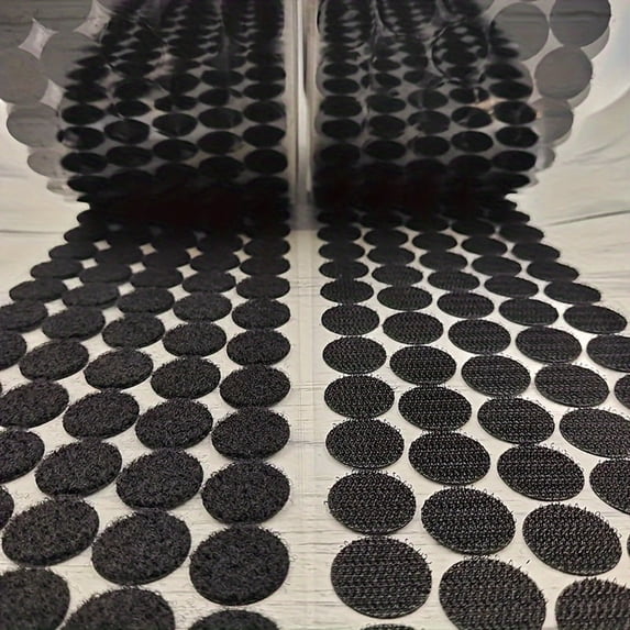 200 Pcs(100pairs) 20mm Diameter Self-Adhesive Transparent and Black Hook and Loop Dots Strong Perfect Adhesive Sticker for Classroom, Office, and Home.Mother's Day Gift,Handmade