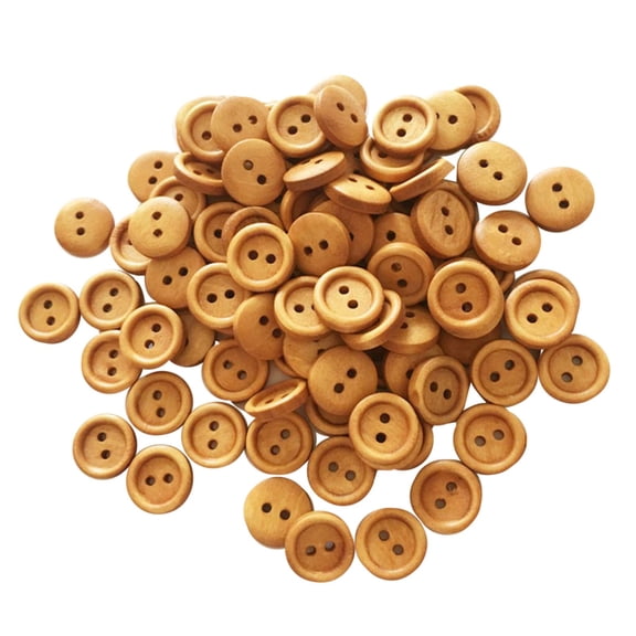 200 Pcs 13mm 15mm Wooden Buttons for DIY Sewing Card Making